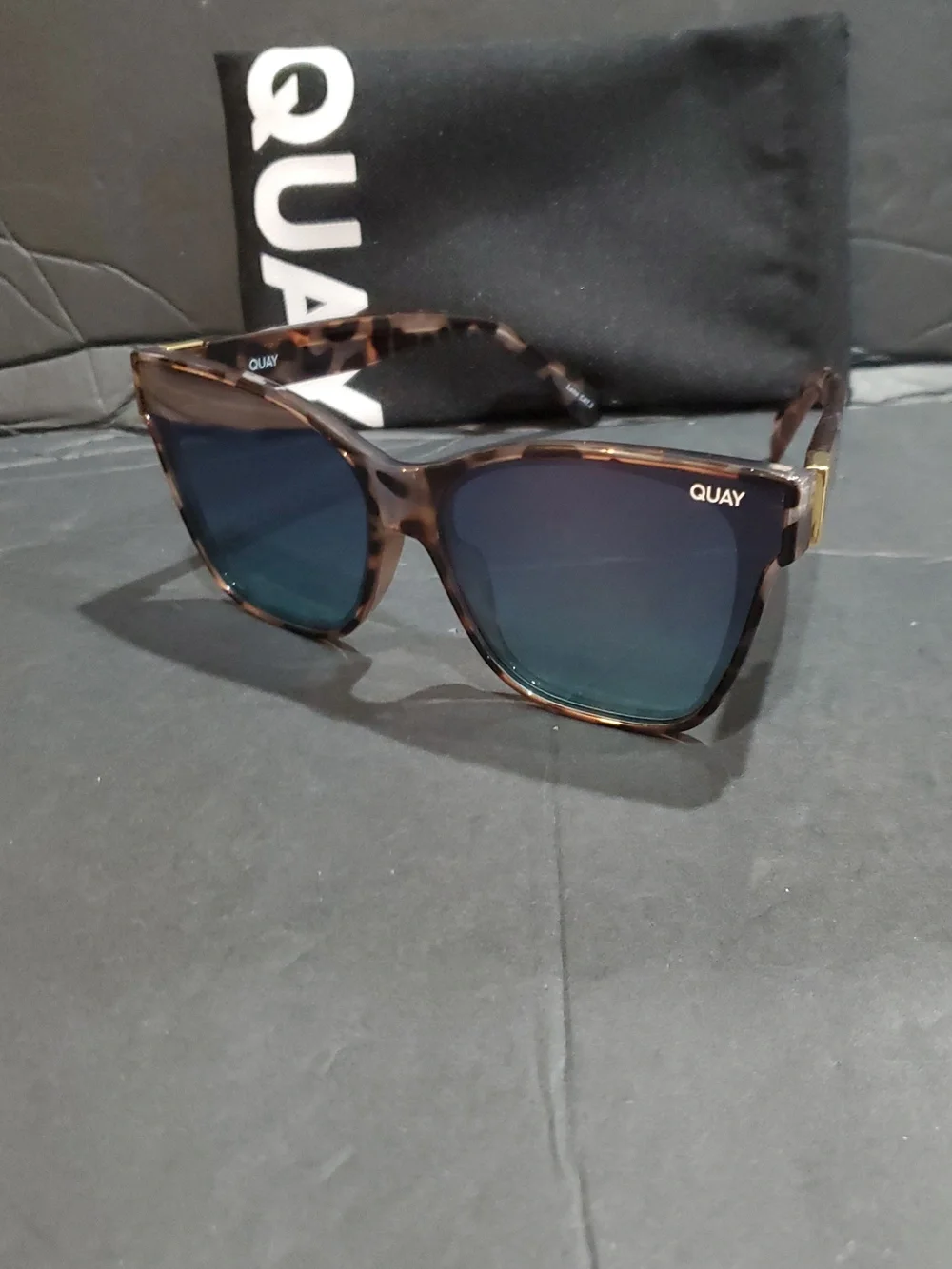 Quay after party oversized square tortoiseshell multi reflective sunglasses new‎
